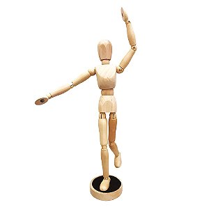 Manequim Articulado Magnético de Madeira Masculino 20cm Keramik
