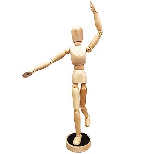 Manequim Articulado Magnético de Madeira Masculino 30cm Keramik
