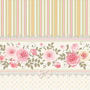 Guardanapo Decoupage Flores com Renda 33x33cm com 20 unidades