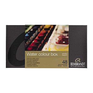 Aquarela Rembrandt em Pastilhas 48 cores Estojo de Metal