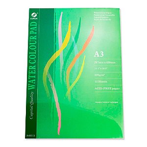 Bloco de Papel Aquarela A3 230g 12 Folhas