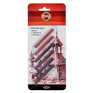 Barra Giz Pastel Seco Carré Kit Sépia Toison D'or