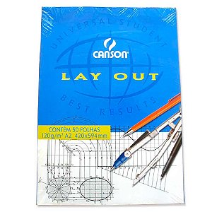 Bloco Papel Canson Layout A2 120g/m² 50 Folhas