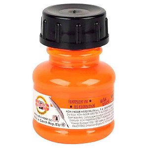 Tinta Drawing Ink para Caligrafia Koh-I-Noor Laranja Fluorescente 20g