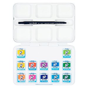 Aquarela Van Gogh Pastilha 12 Cores Vibrantes