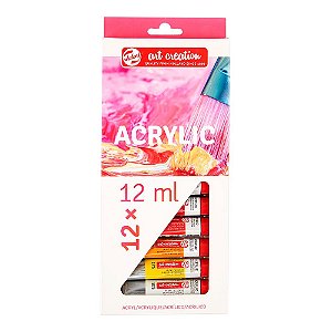 Estojo Tinta Acrílica 12ml Art Creation 12 Cores