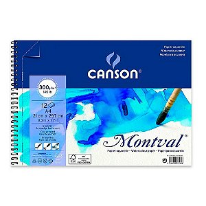 Bloco Papel Aquarela Montval Canson A4 12 Folhas 300g