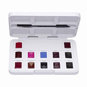 Aquarela Van Gogh Pastilha 12 Cores Pinks e Violetas Estojo