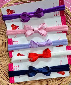Kit com 05 Faixinhas baby tons quentes