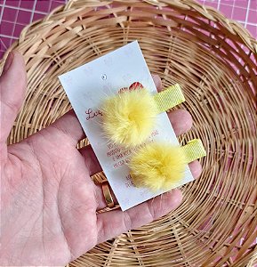PAR PELINHOS FASHIONISTA AMARELO