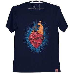 Camiseta Sagrado Coração de Jesus Marinho