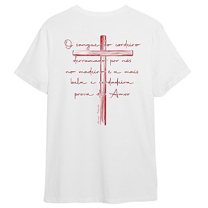 Camiseta O Sangue do Cordeiro Branca