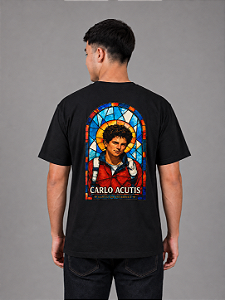 Camiseta Não eu mas Deus São Carlo Acutis