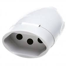 Tomada Fêmea Daneva 3P 20A branco com prensa cabo