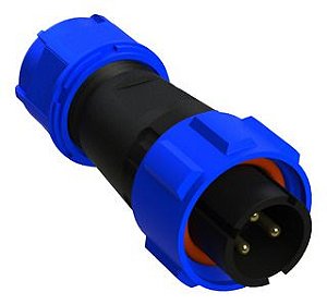 Mini Tomada Pendente Plugue macho Blindado 2P+T 13A IP68