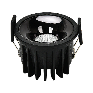 Spot LED Embutido Redondo Full Black 7W Preto Cristallux