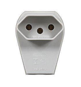 Plugue Fêmea 2P+T 20A 250V Com Prensa Cabo Cinza Pezzi