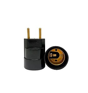 Soquete Termoplástico E27 Preto Com Pino