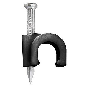 Fixador Para Fios E Cabos Com Prego 4mm Preto Serrana
