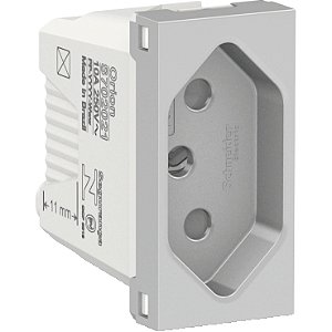 Módulo De Tomada 2P+T 10A Orion Cor Alumínio Schneider Eletric