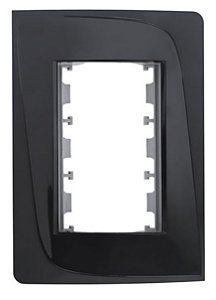 Placa Com Bastidor para 3 Módulos 4x2 Pezzi 50.000 Tendenza Preta