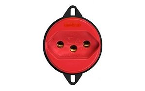 Modulo De Tomada Embutido Para Piso 2P+T 20A Vermelha Sem Haste