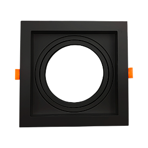 Spot Recuado Quadrado Preto Para Lampada Ar111 Com Soquete Gu10