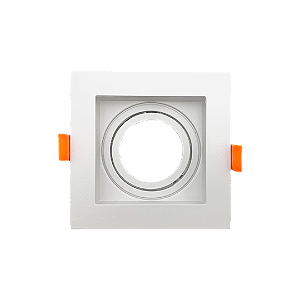 Spot Recuado Quadrado Branco Para Lampada MR16 Com Soquete Gu10