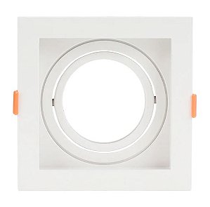 Spot Recuado Quadrado Branco  Para Lampada AR70 Cristallux