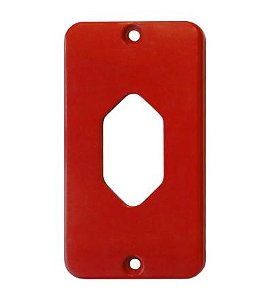 Tampa Com Tomada Hexagonal Vertical Para Condulete 1/2" e 3/4" Vermelho