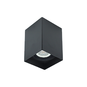 Spot Sobrepor Quadrado Preto Para Lampada MR16 Cristallux