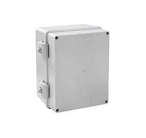 Caixa de Sobrepor PVC 190x150x110mm Com Dobradiça e Fecho