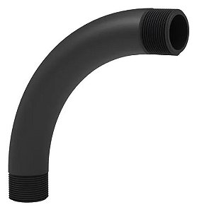 Curva PVC 1 Polegada de 90 Graus Preta Com Rosca