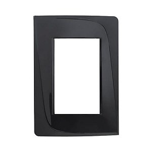 Placa Sem Bastidor para 3 Módulos 4x2 Pezzi 50.000 Tendenza Preta