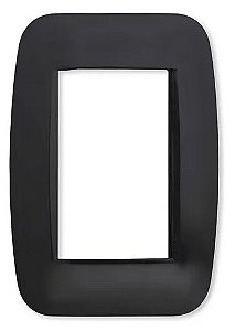 Placa Sem Bastidor para 3 Módulos 4x2 Pezzi 50.000 Clássica Preta
