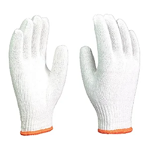 Luva Malha Lisa de Algodão Branca Tamanho G