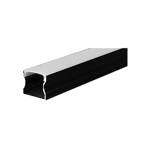 Perfil de Alumínio de Sobrepor 17,6 mm x 14,47 mm Preto 2 Metros Cristall Deccor Accua