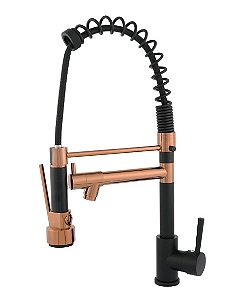 Torneira Monocomando Gourmet Sublime 060 Preto e Rose Talita