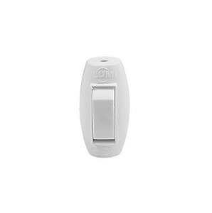 Interruptor Meio de Cordão para Abajur e Lustre 6A 250V Branco