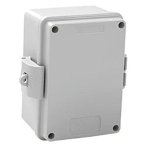 Caixa de Passagem Plástica Sobrepor 160x120x100mm IP66 Cinza Rohdina