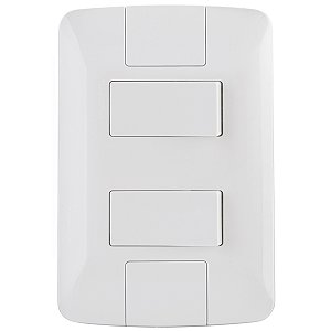 Conjunto 2 Interruptores Simples 4x2 com Placa Aria Branco Tramontina