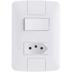 Interruptor Simples com Tomada 2P+T 20A Aria Branco 4x2 Tramontina