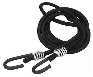 Elástico Extensor de Carga 1,5m com Gancho de Aço Preto