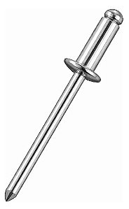 Rebite de Repuxo Alumínio 4,0 x 16mm Dtools Embalagem com 100 Peças
