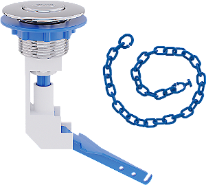 Botão de Descarga Superior Universal ABS Cromado para Caixa Acoplada Blukit