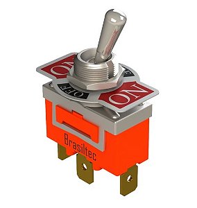Chave Alavanca 2 Polos 3 Posições 15A 250V ON-OFF com Terminal Faston