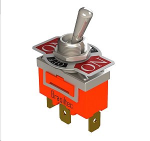 Chave Alavanca 2 Polos 3 Posições 15A 250V ON-OFF com Terminal Faston