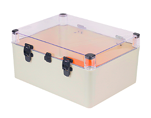 Quadro de comando 400x300x200mm com Tampa Transparente e Dobradiça IP66 Schuhmacher