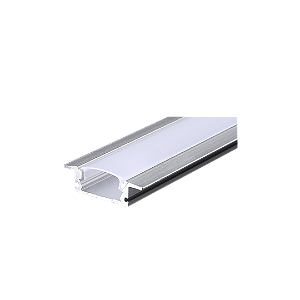 Kit Perfil de Alumínio de Embutir 23,6x6,1mm Branco 3 Metros Cristall Deccor Noronha