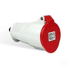 Tomada Acoplador Industrial Newkon 3P+T 32A 380/440V Vermelho N4256 Steck